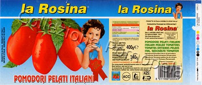 Pomopela' - etichette pomodori pelati LA ROSINA peeled tomatoes labels